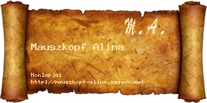 Mauszkopf Alina névjegykártya